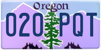 OR license plate 020PQT