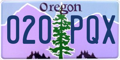 OR license plate 020PQX