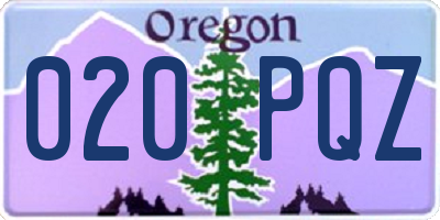 OR license plate 020PQZ