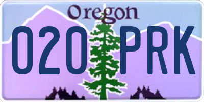 OR license plate 020PRK