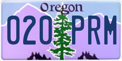 OR license plate 020PRM