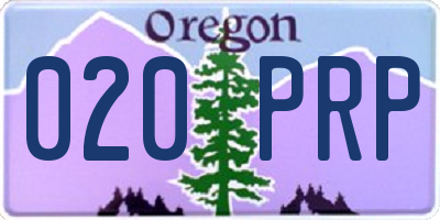 OR license plate 020PRP
