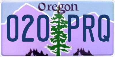 OR license plate 020PRQ