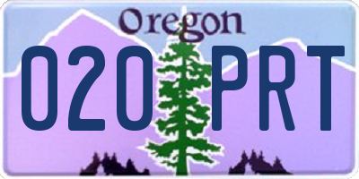 OR license plate 020PRT