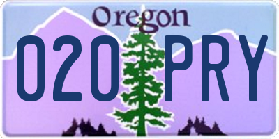 OR license plate 020PRY