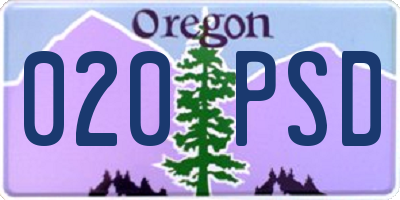 OR license plate 020PSD