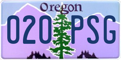 OR license plate 020PSG