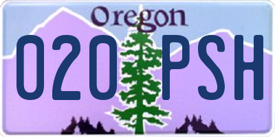 OR license plate 020PSH