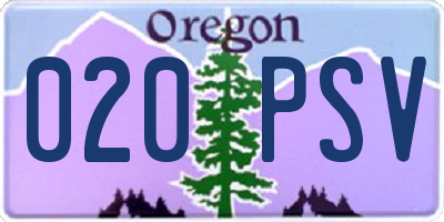 OR license plate 020PSV