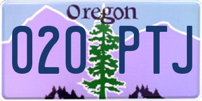 OR license plate 020PTJ