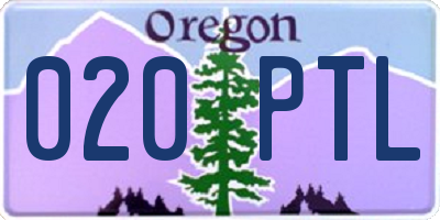 OR license plate 020PTL