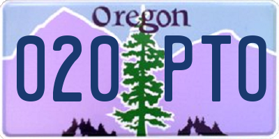 OR license plate 020PTO