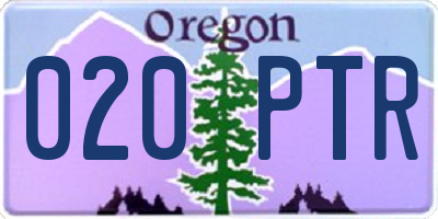 OR license plate 020PTR