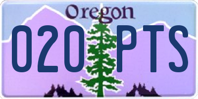 OR license plate 020PTS