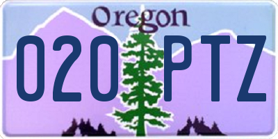OR license plate 020PTZ