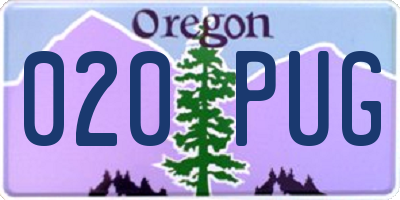 OR license plate 020PUG
