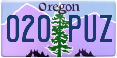 OR license plate 020PUZ