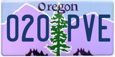 OR license plate 020PVE
