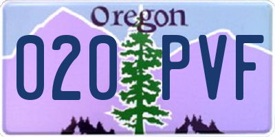 OR license plate 020PVF