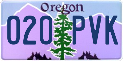 OR license plate 020PVK