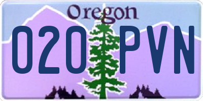 OR license plate 020PVN