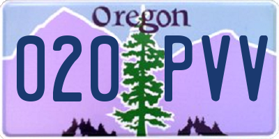OR license plate 020PVV