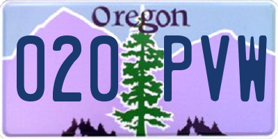 OR license plate 020PVW