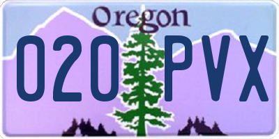OR license plate 020PVX