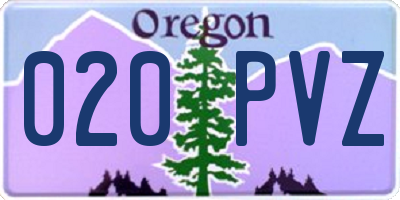 OR license plate 020PVZ