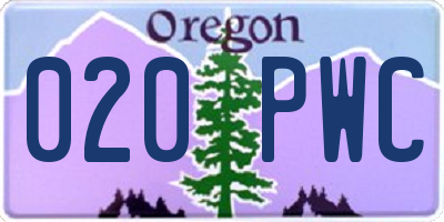 OR license plate 020PWC