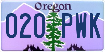 OR license plate 020PWK