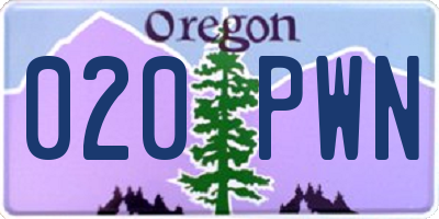 OR license plate 020PWN