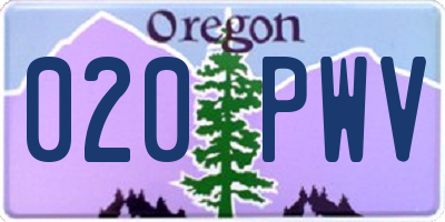 OR license plate 020PWV