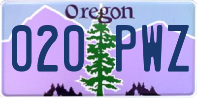OR license plate 020PWZ
