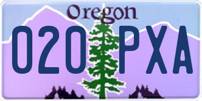 OR license plate 020PXA