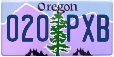 OR license plate 020PXB