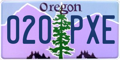 OR license plate 020PXE