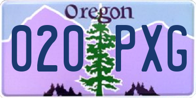 OR license plate 020PXG