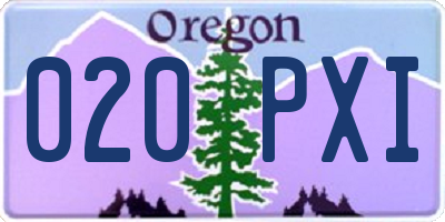 OR license plate 020PXI