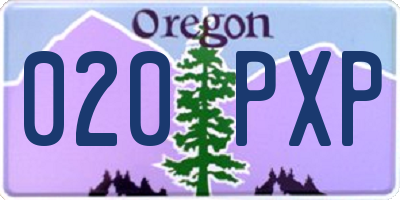 OR license plate 020PXP