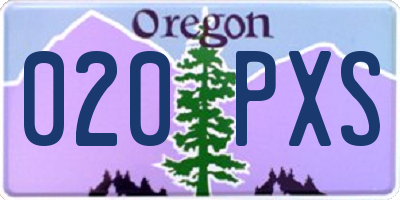 OR license plate 020PXS