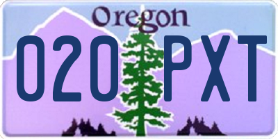 OR license plate 020PXT