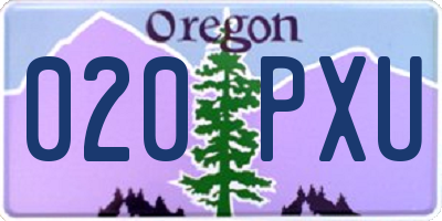 OR license plate 020PXU
