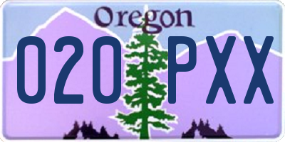 OR license plate 020PXX