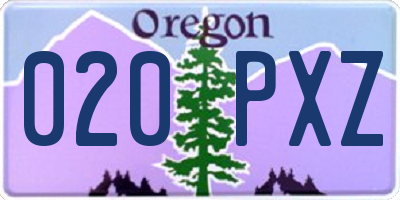 OR license plate 020PXZ