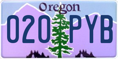 OR license plate 020PYB