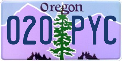 OR license plate 020PYC