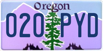 OR license plate 020PYD
