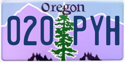 OR license plate 020PYH