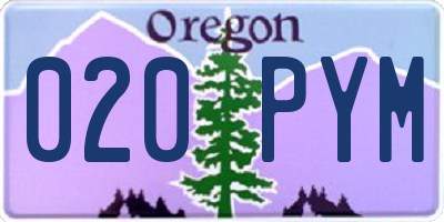OR license plate 020PYM